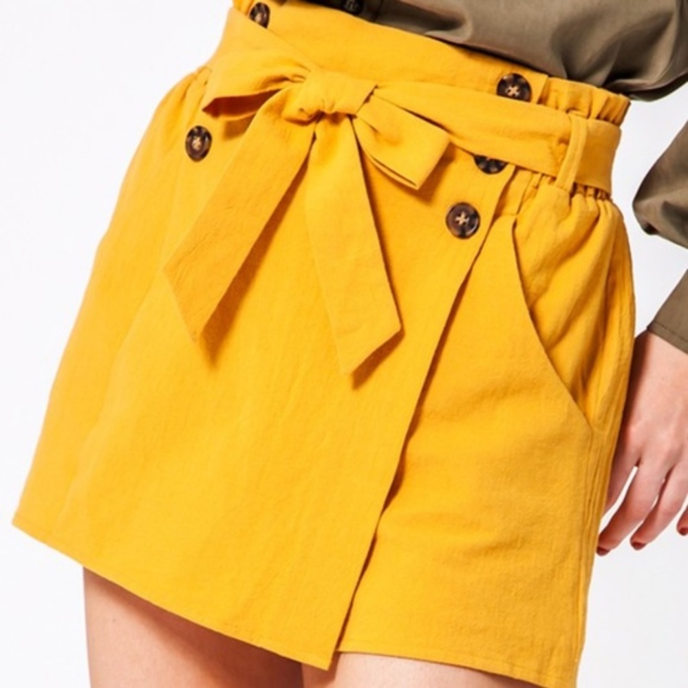LILY Mustard Skort / Skirt - Picture 2 of 4